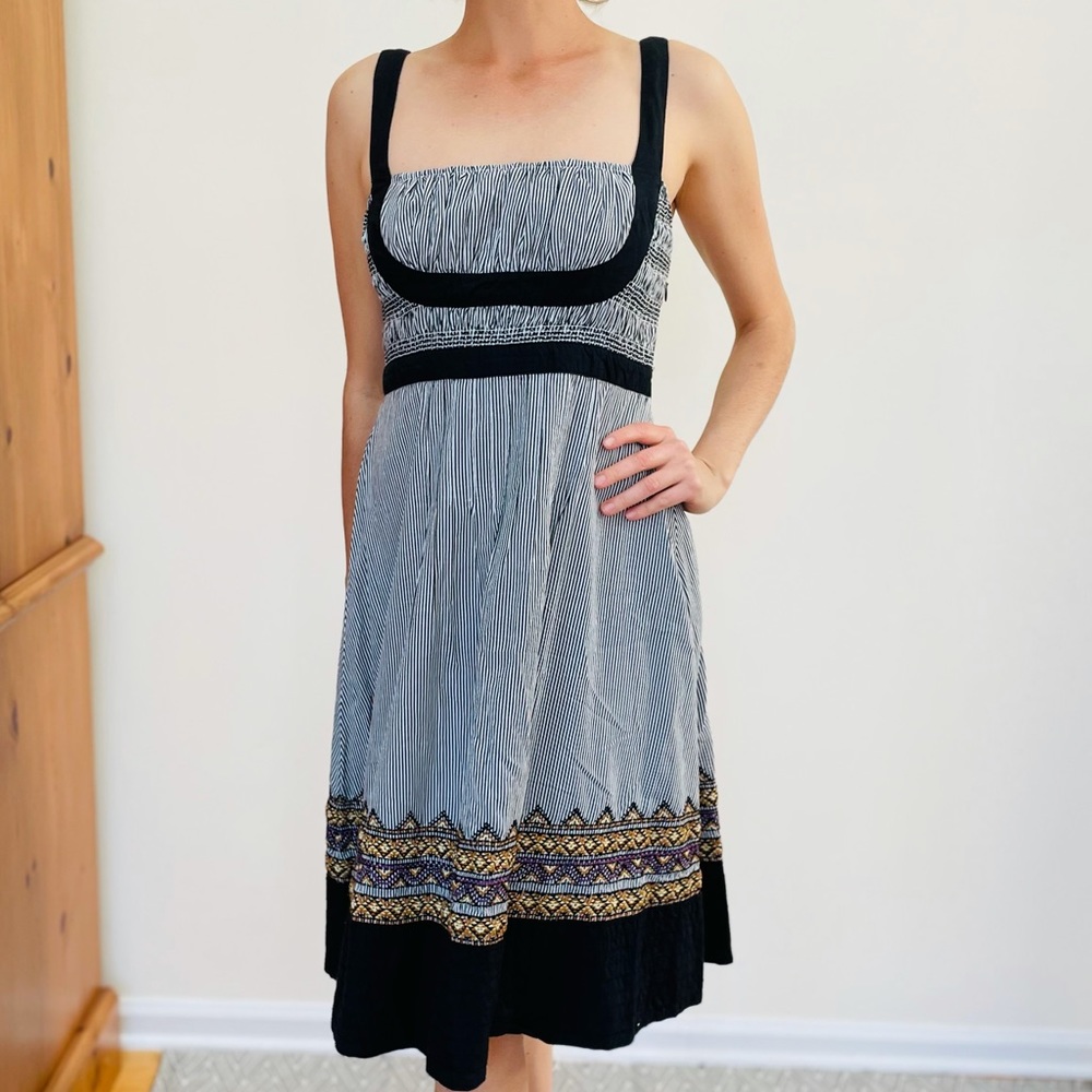 Black and white striped Sundress
